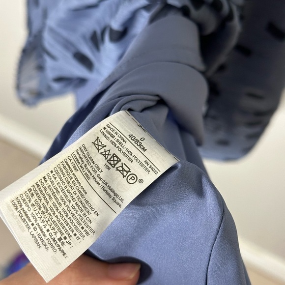 Banana Republic Women Blue Polka Dot Sleeveless Dress Chiffon size 0 - Picture 7 of 8